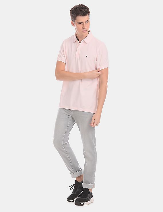 Pink Indian with Paisleys Men's Classic Golf Shirt Quick-Dry  Slim Fit Short Sleeve Casual Polo Shirts : Sports & Outdoors