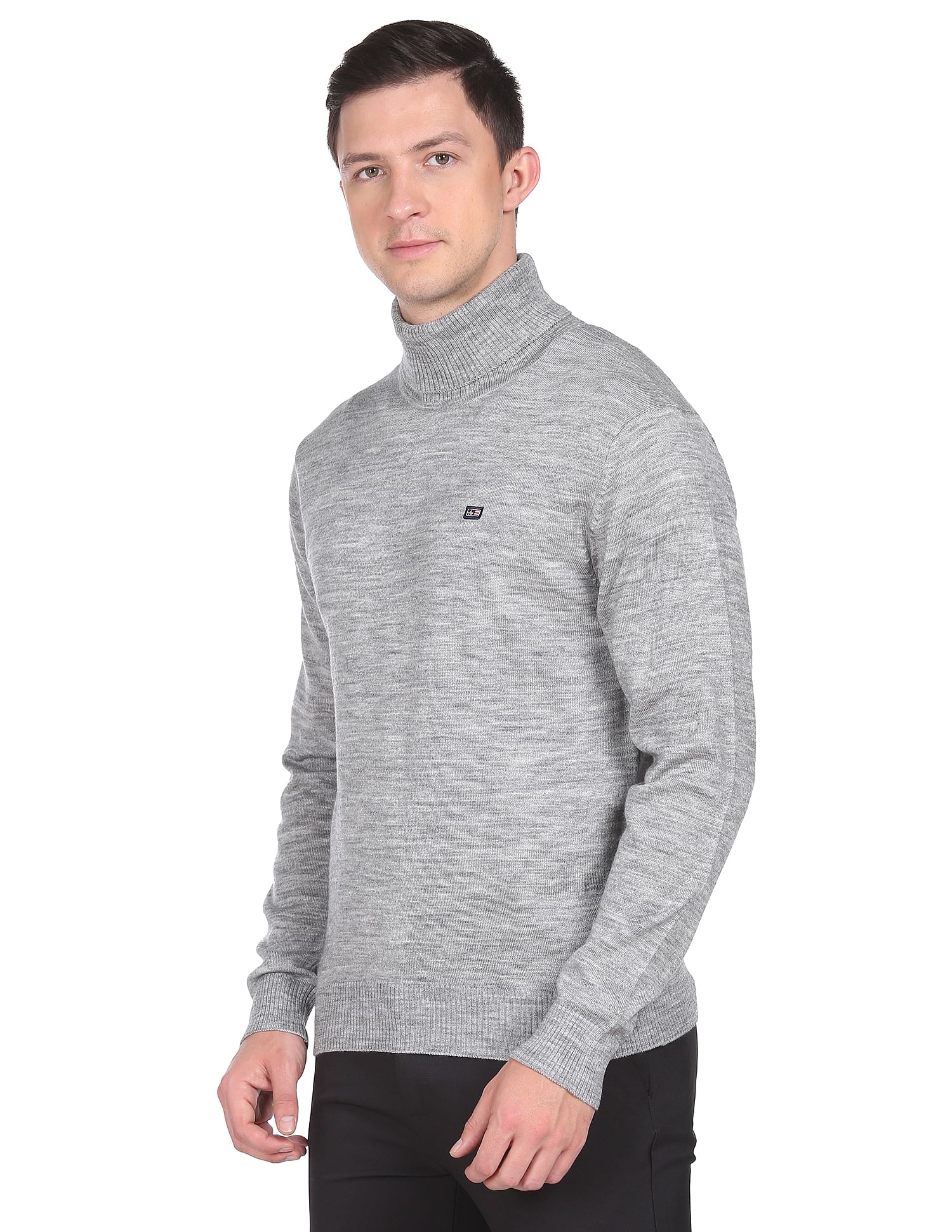 Grey turtleneck hot sale sweater mens