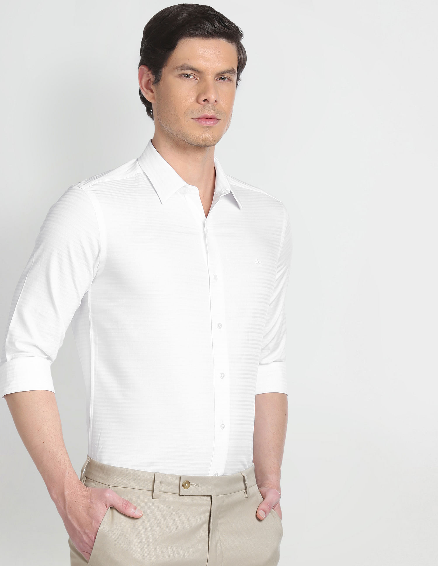 Buy Arrow Newyork Self Design Slim Fit Formal Shirt - NNNOW.com