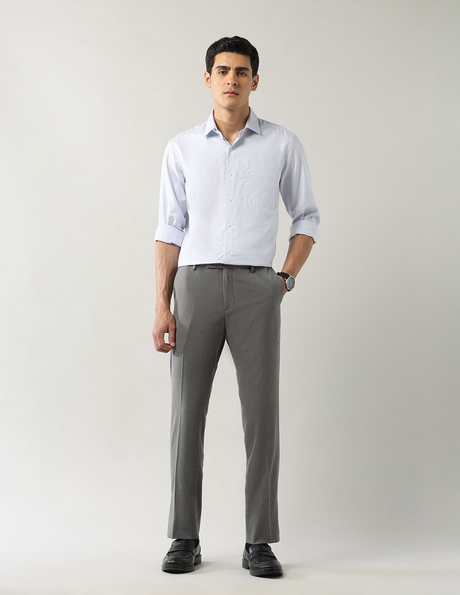 Arrow Mid Rise Autoflex Dobby Trousers