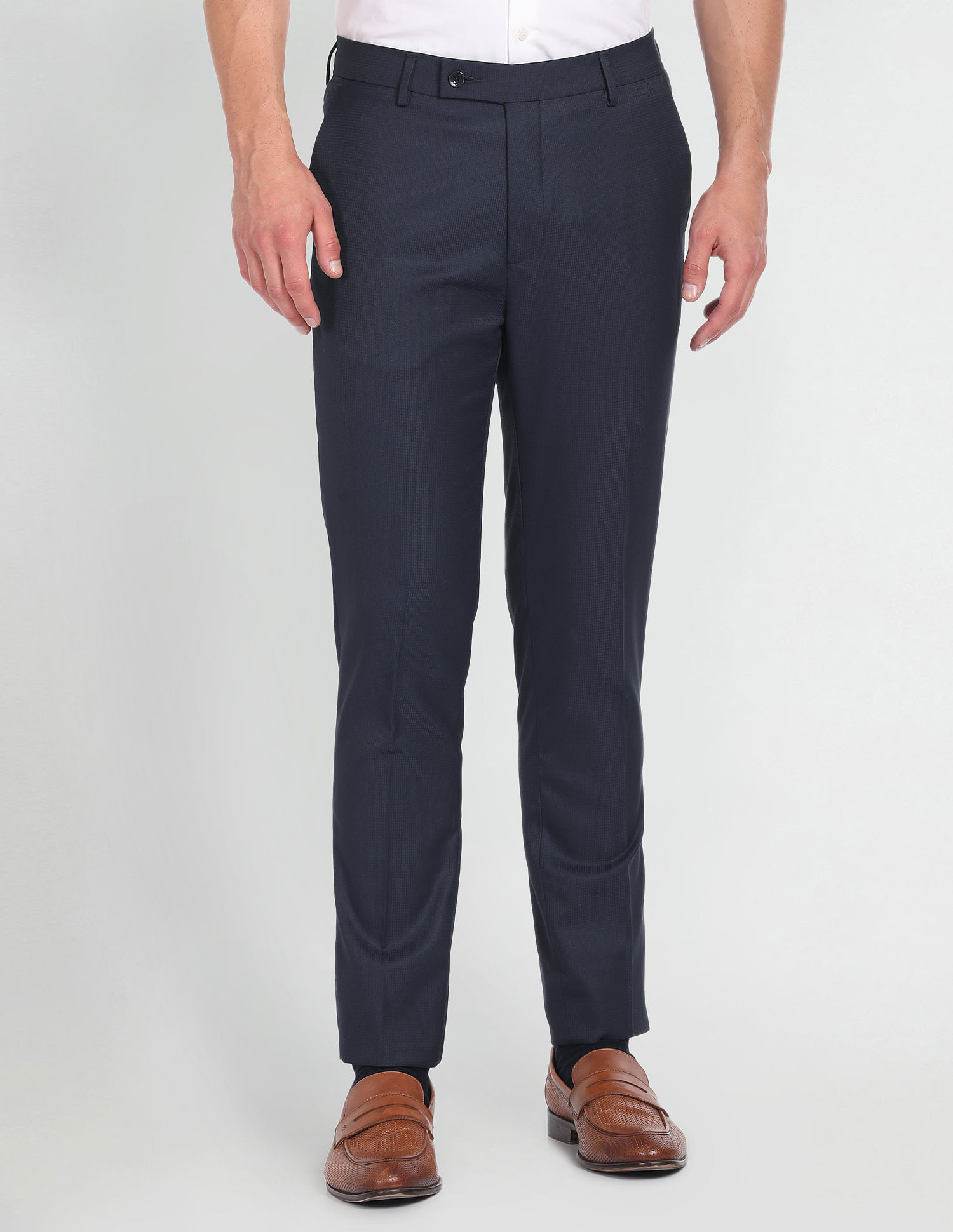 Arrow Jackson Super Slim Fit Dobby Formal Trousers