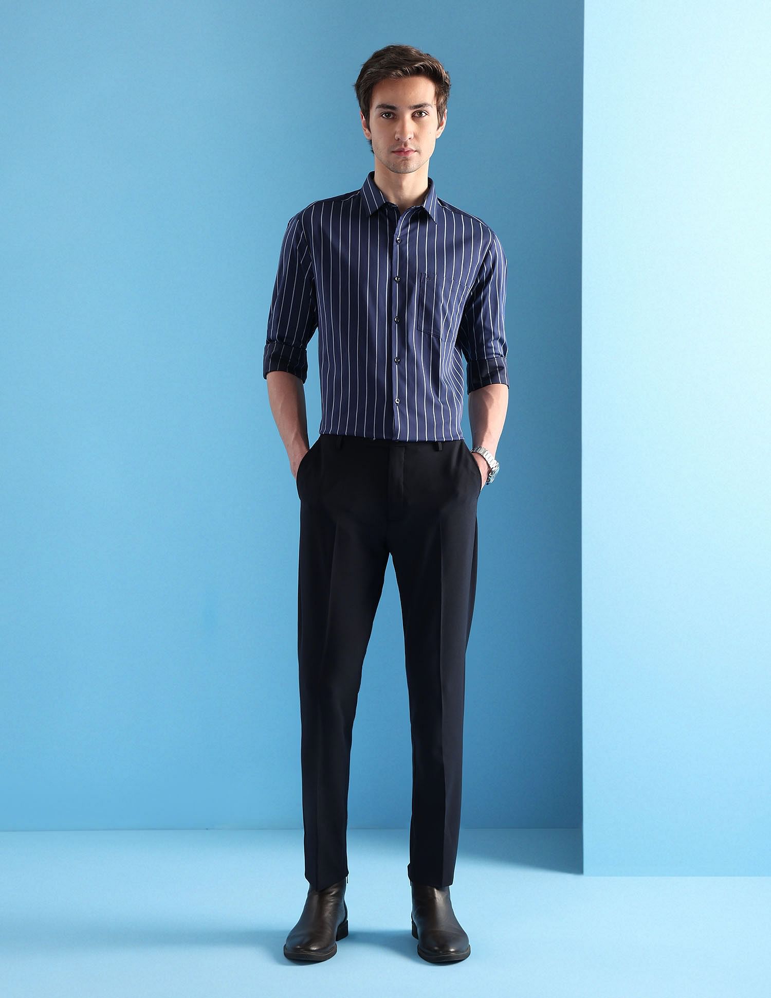Arrow Vertical Striped Liberty Classic Fit Velocity Shirt