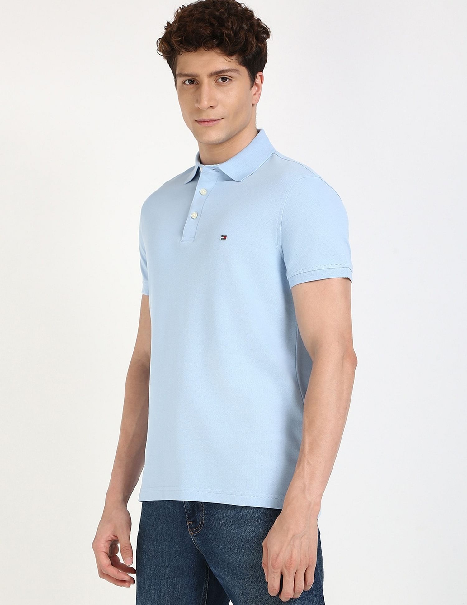 Tommy Hilfiger Solid Slim-Fit Cotton Polo Shirt