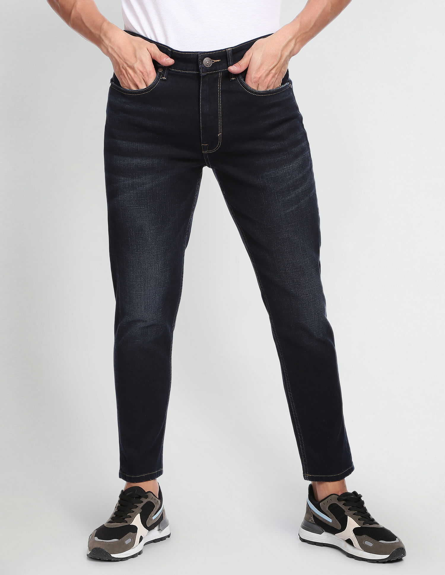 Buy Flying Machine Dark Wash Tapered Fit Jeans 