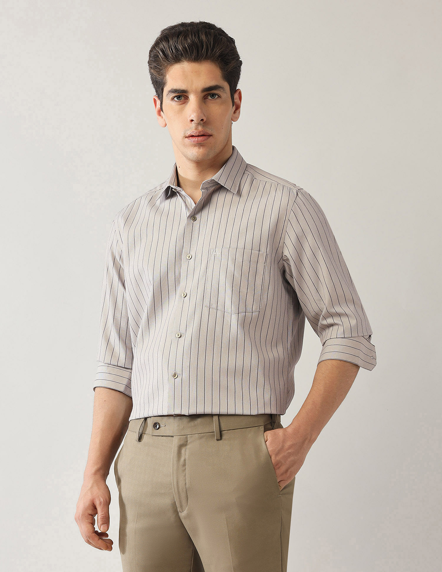 Arrow Vertical Striped Liberty Classic Fit Shirt