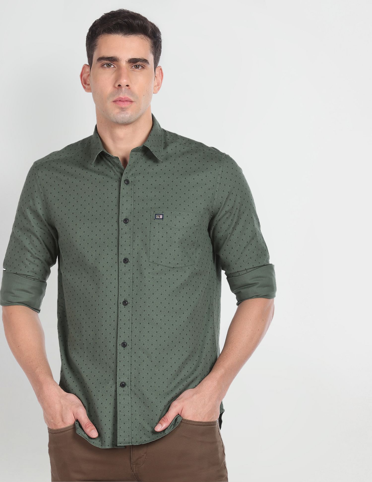 Arrow Sports Floral Print Cotton Casual Shirt