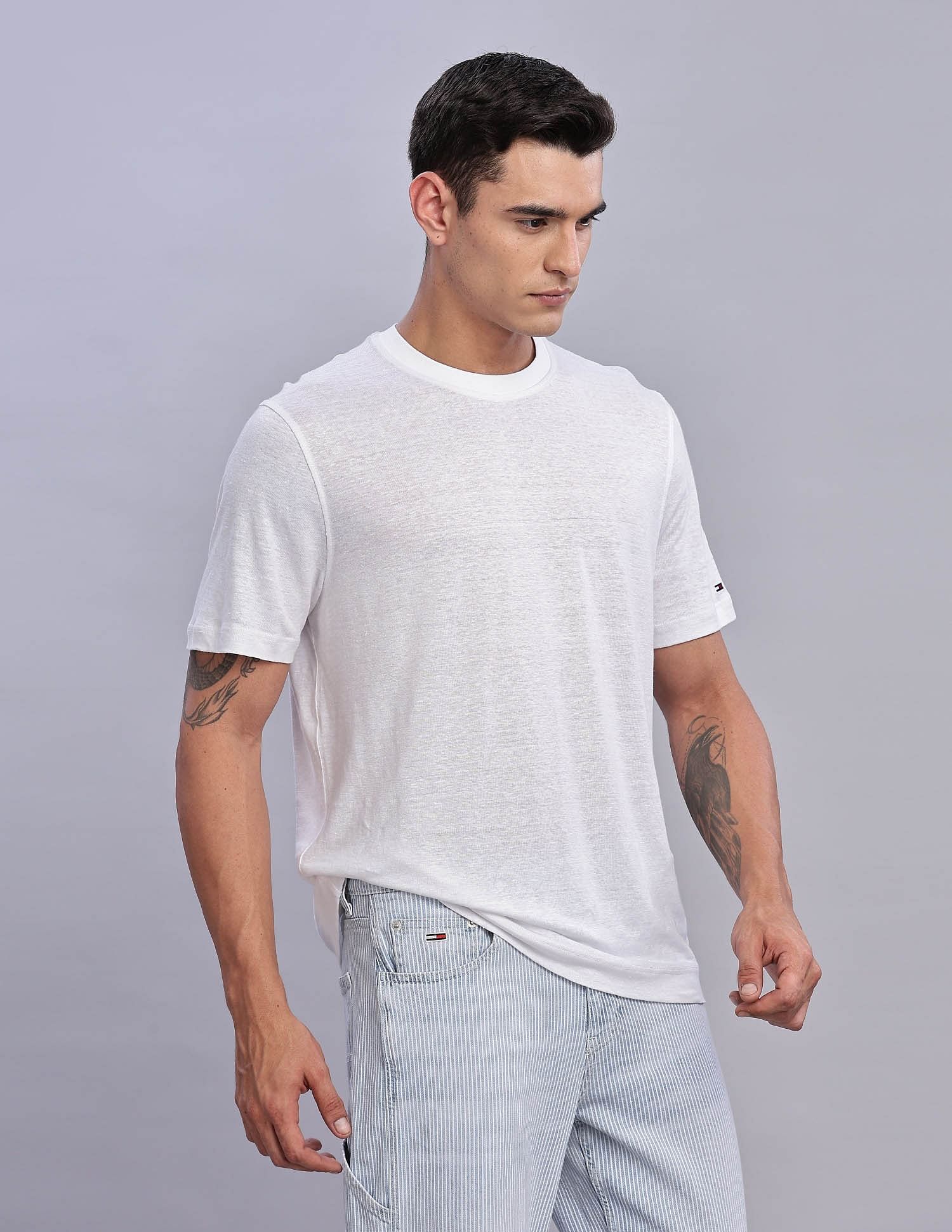 Tommy Hilfiger Mens White Printed T-Shirt