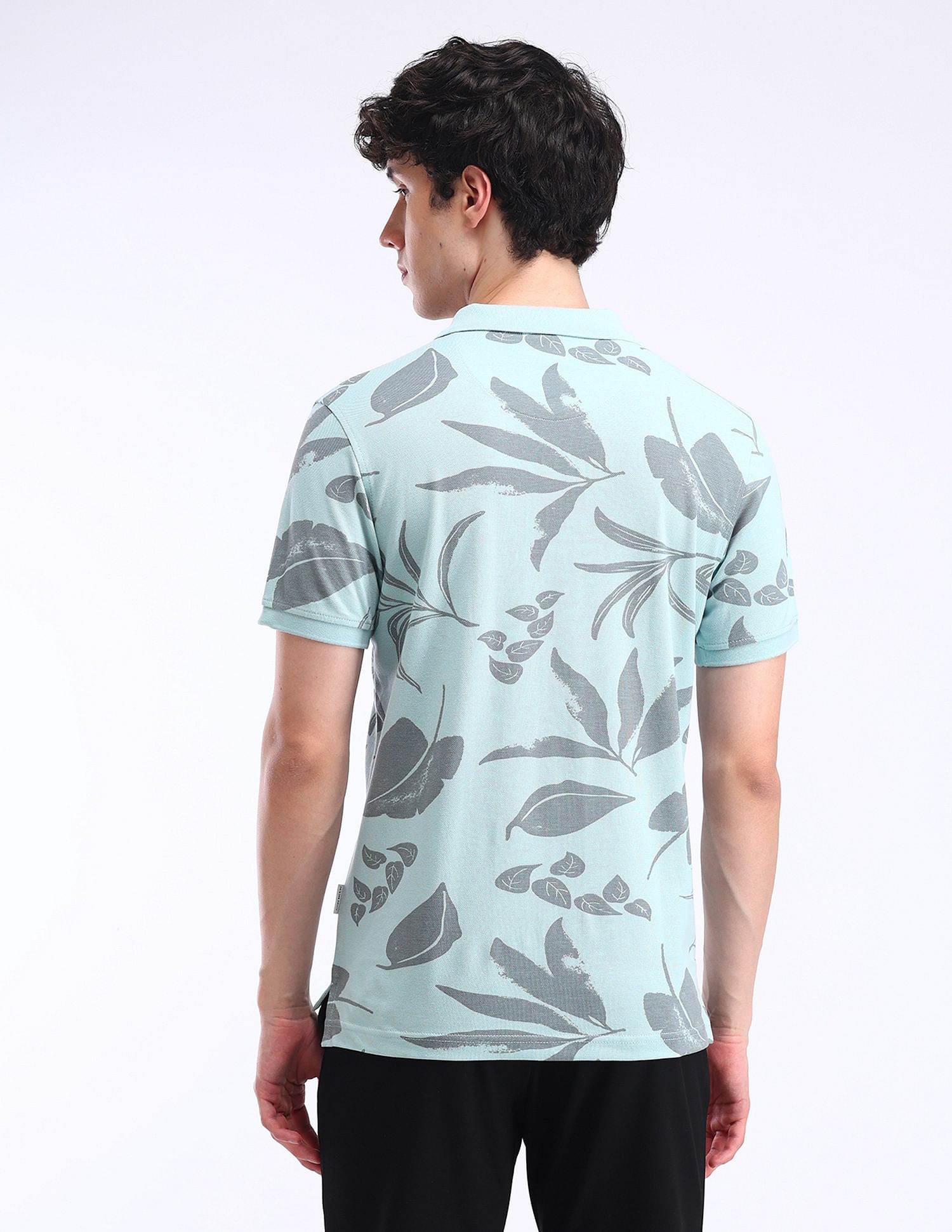 Flying Machine All-over Print Cotton Polo Shirt