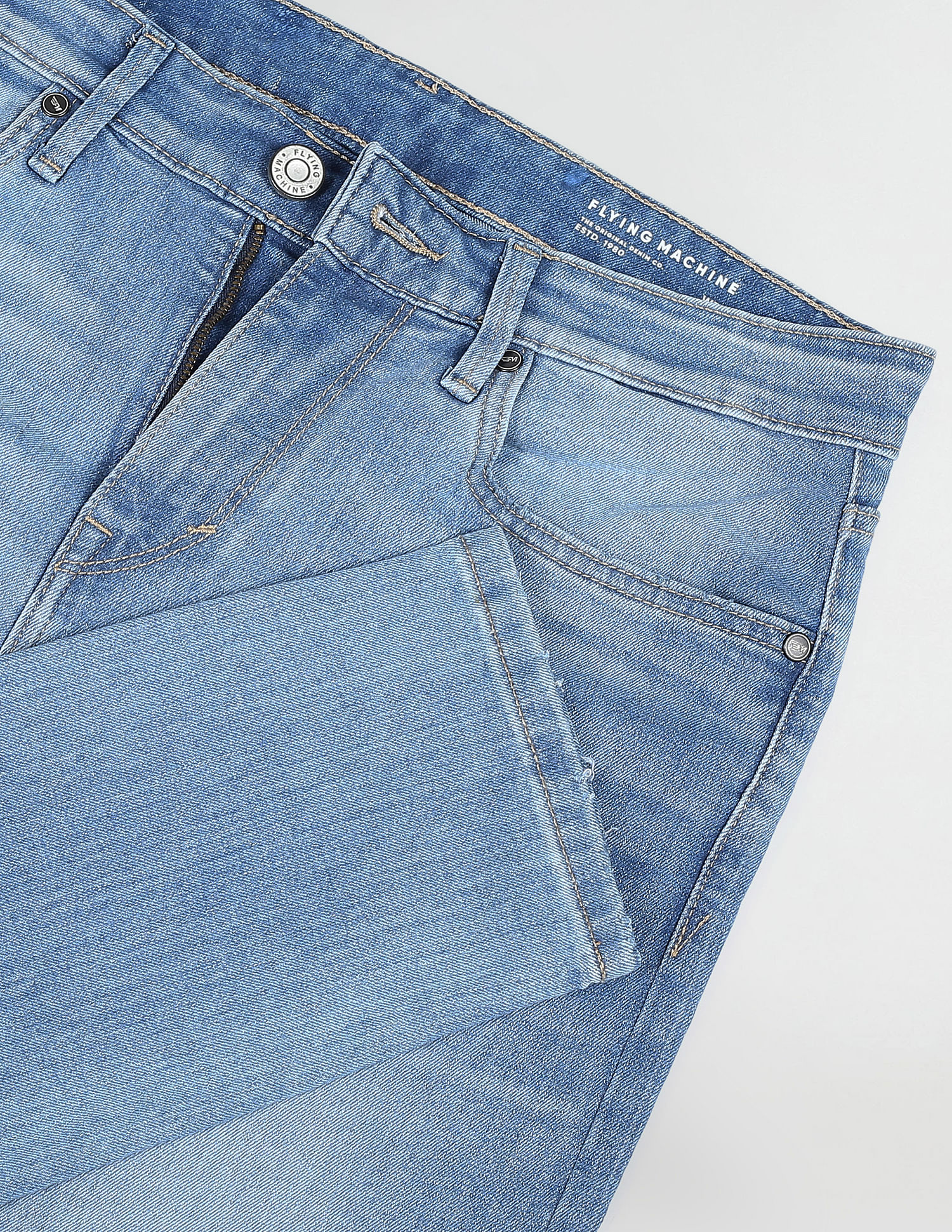 Flying Machine Slash Slim Tapered Stone Wash Jeans