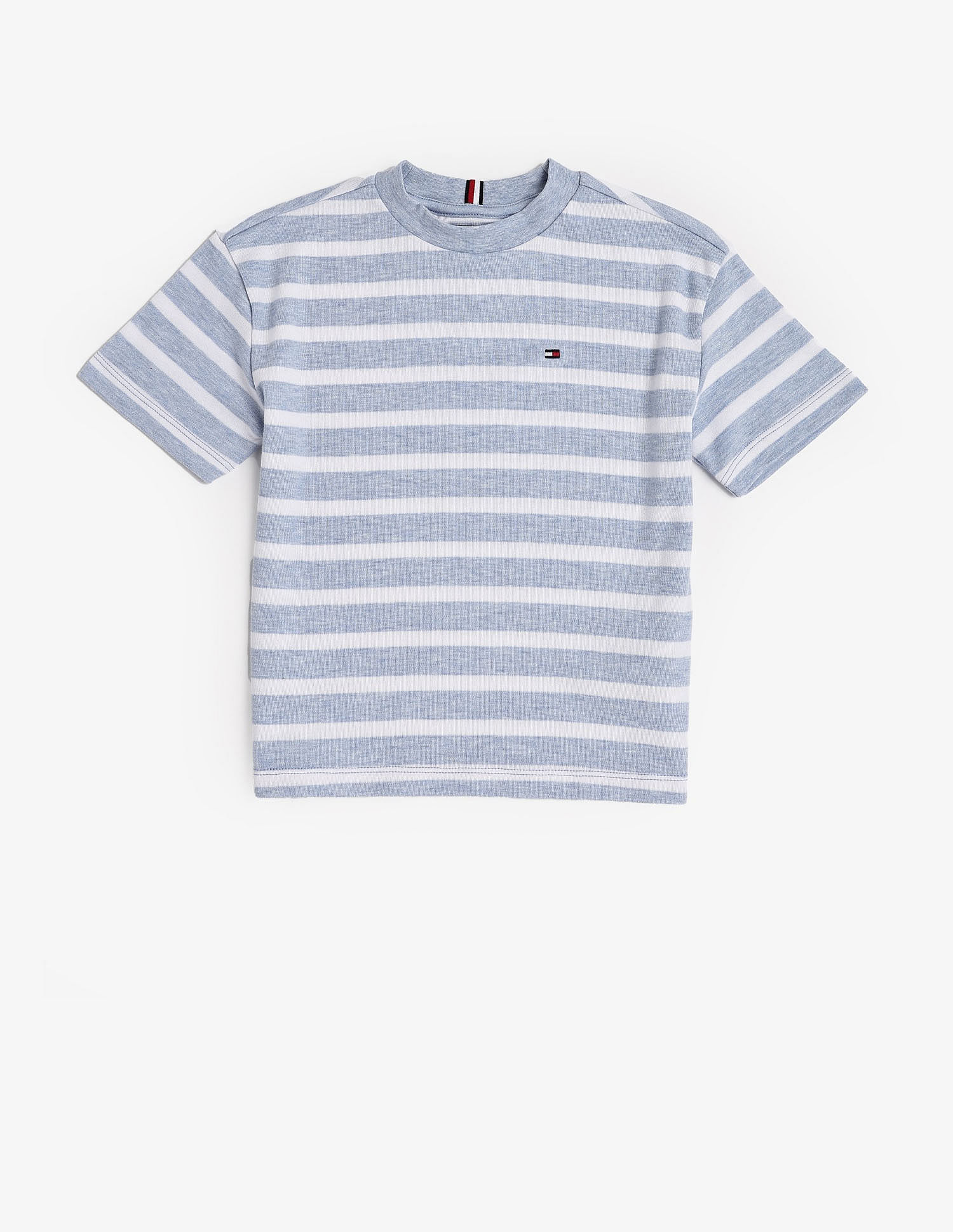 Tommy Hilfiger Kids Boys Striped Regular Fit Cotton T-Shirt
