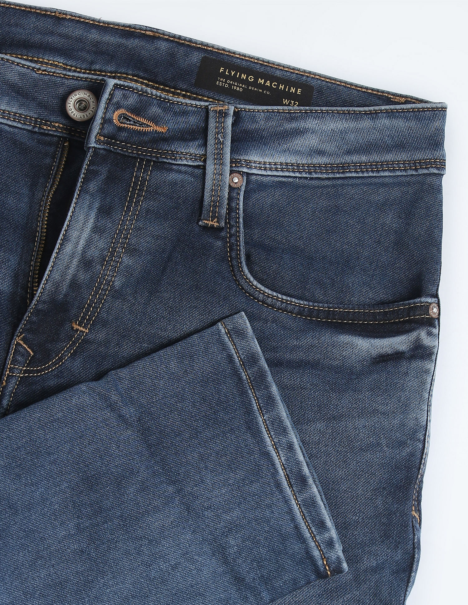 Flying Machine Mid Rise Stone Wash Jeans