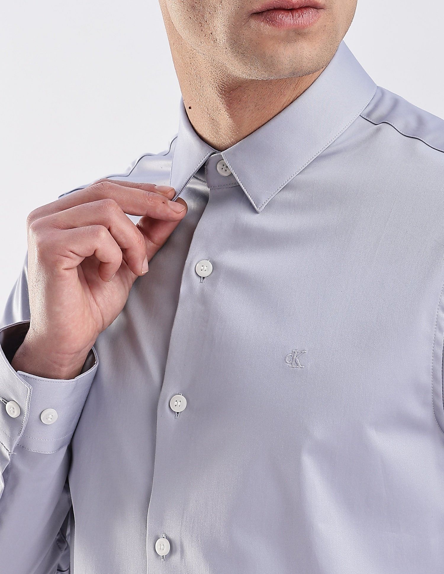 Calvin Klein Jeans Solid Slim Fit Satin Woven Shirt