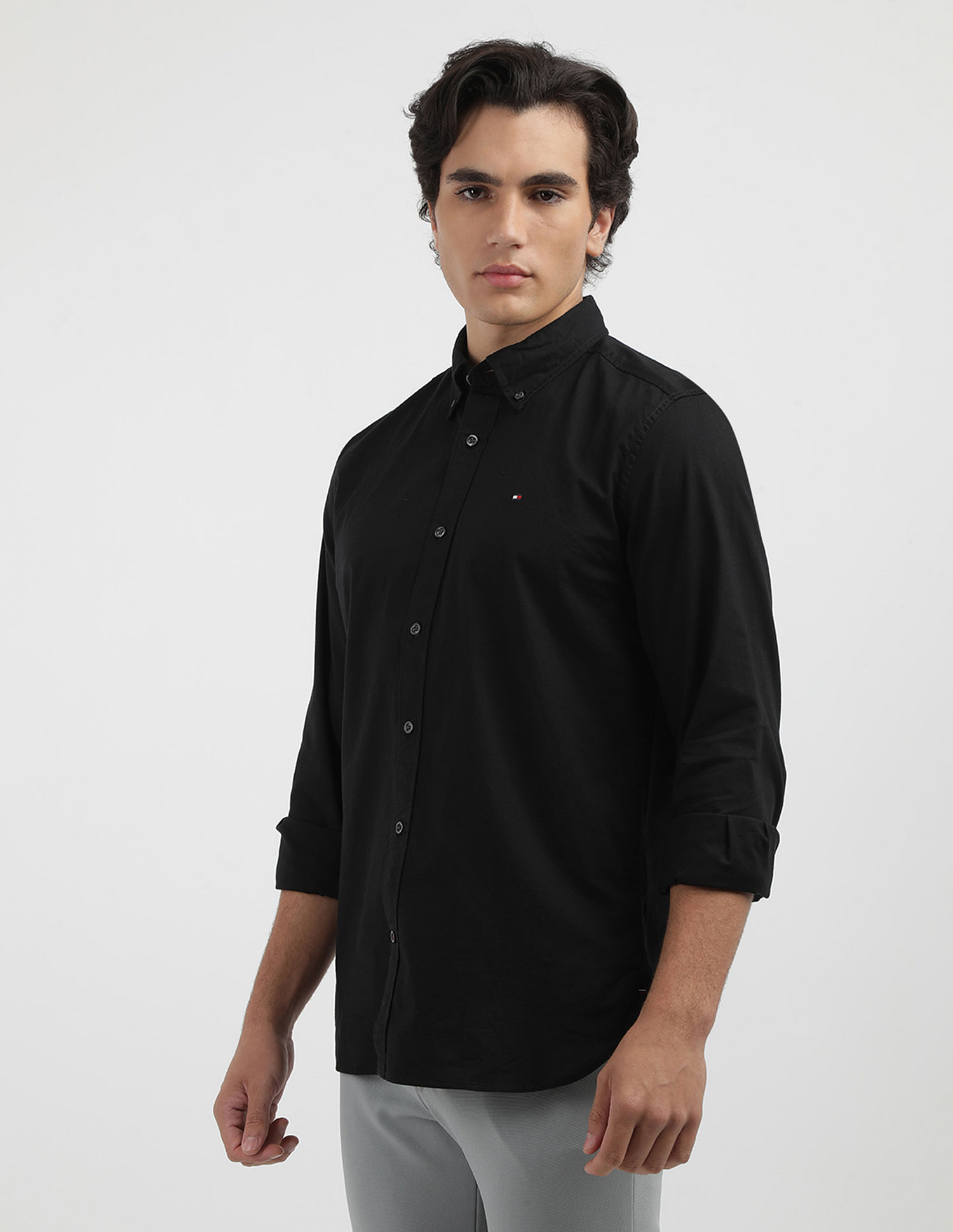 Tommy Hilfiger Oxford Regular Fit Solid Stretch Shirt
