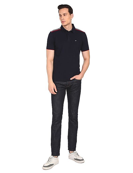 Arrow Sports Brand Stripe Short Sleeve Polo Shirt