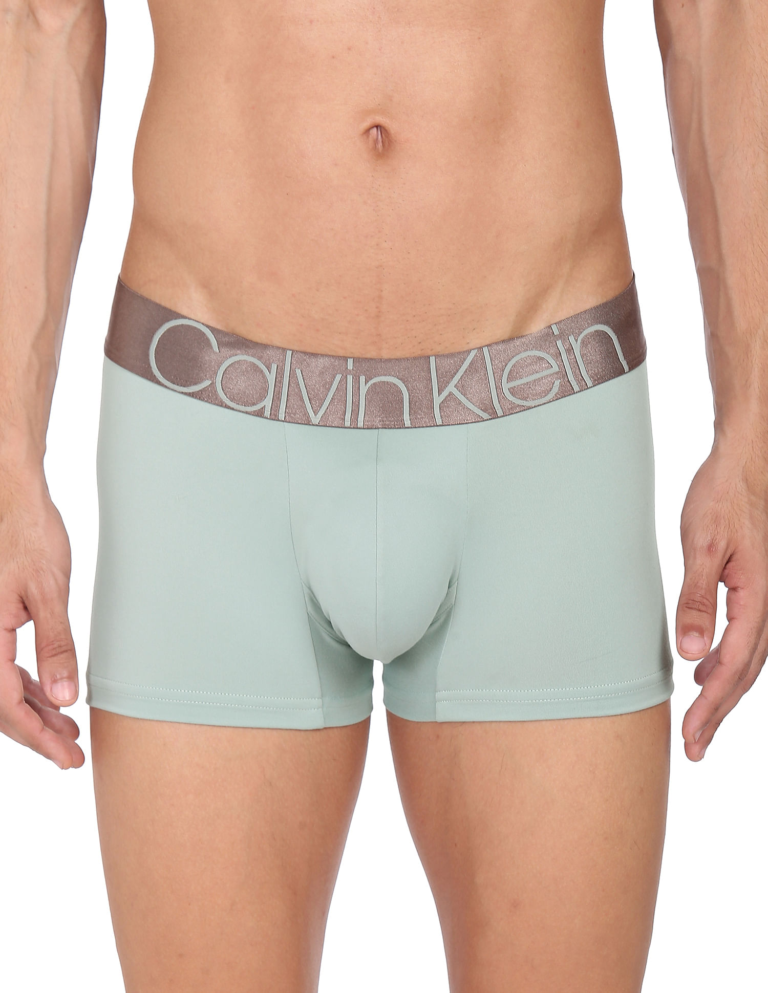 Buy Calvin Klein Underwear Men Sage Green Low Rise Icon Waist Solid Trunks  