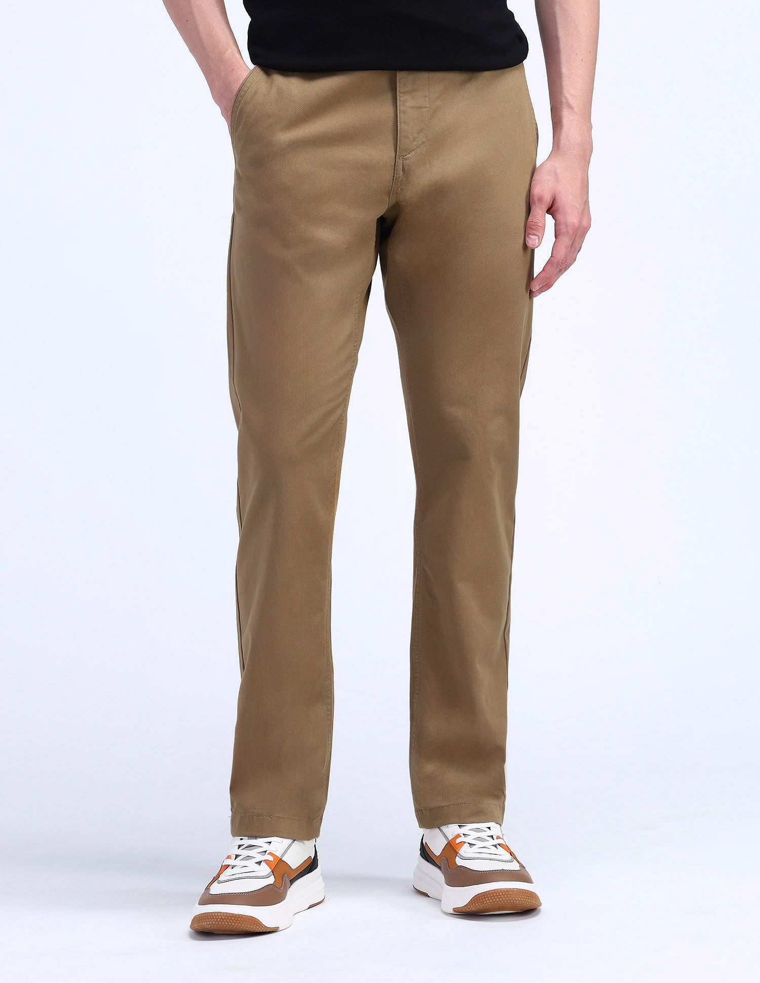 Flying Machine Straight Fit Solid Trousers