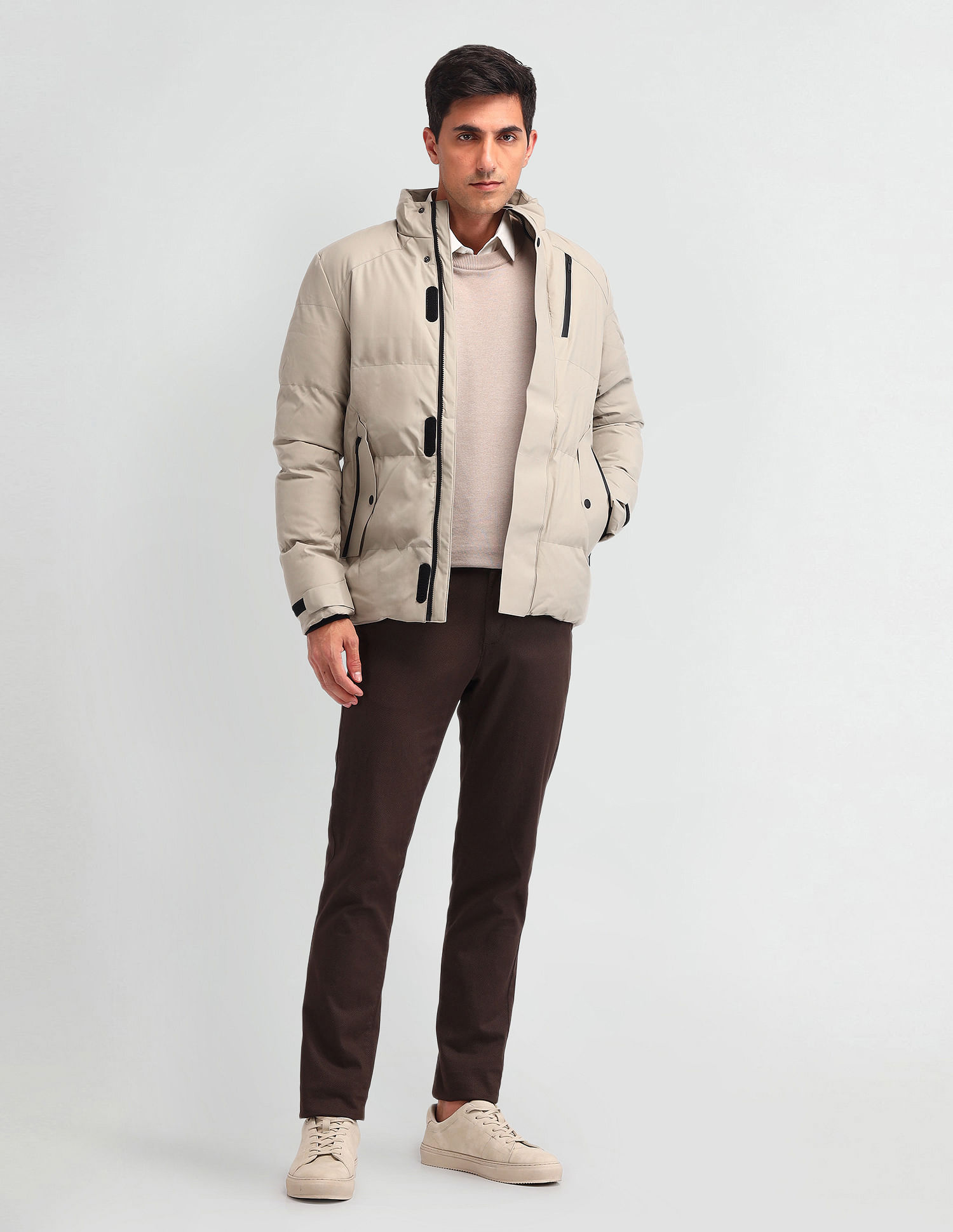 Arrow Sport Colour Blocked Regular Fit Quilted Jacket