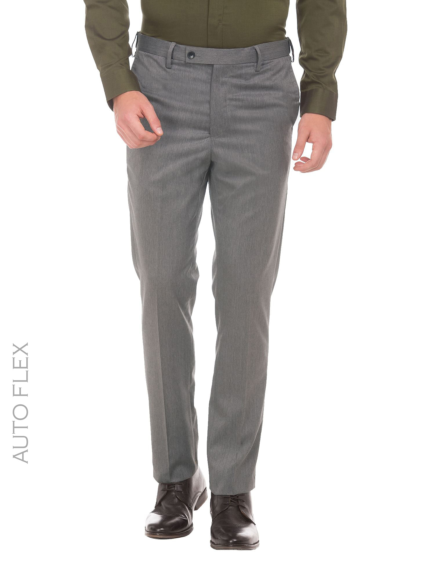 Buy Arrow Men Light Grey Carson Slim Fit Smart Flex Formal Trousers   NNNOWcom