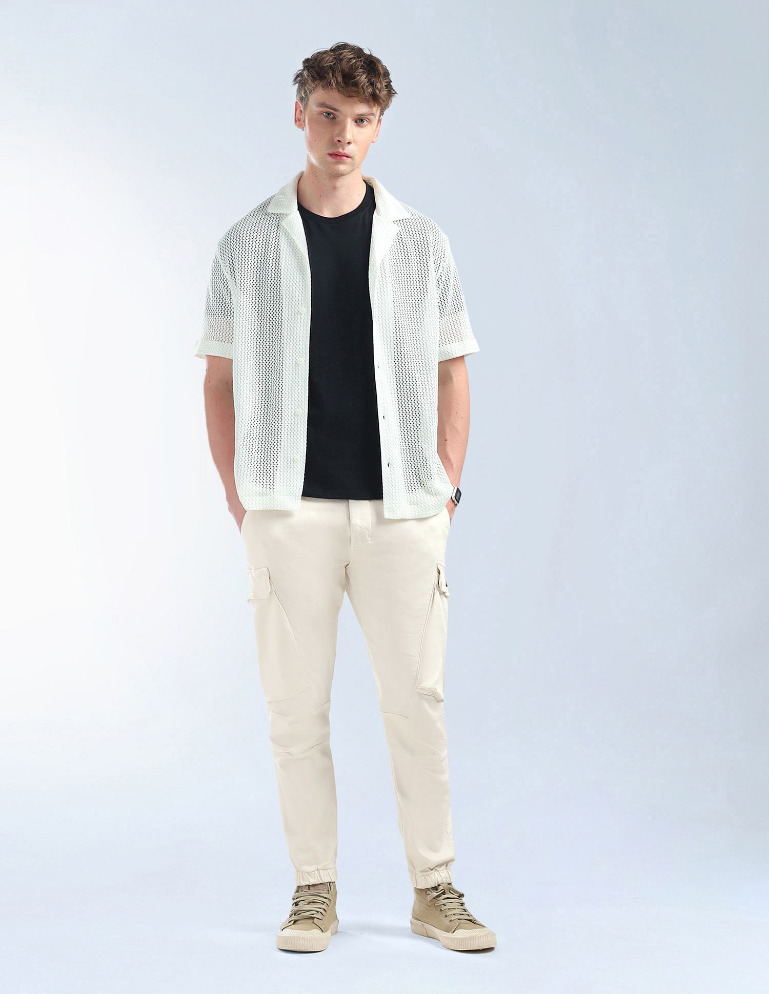 Flying Machine Solid Relaxed Fit Knitted Joggers