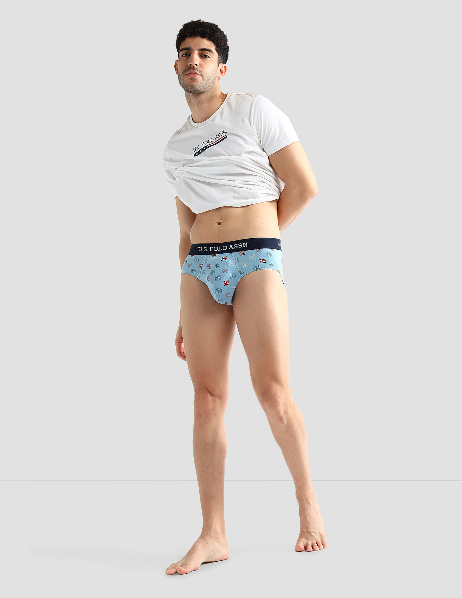 USPA Innerwear Elasticized Waist Solid OEB14 Briefs - Pack Of 3