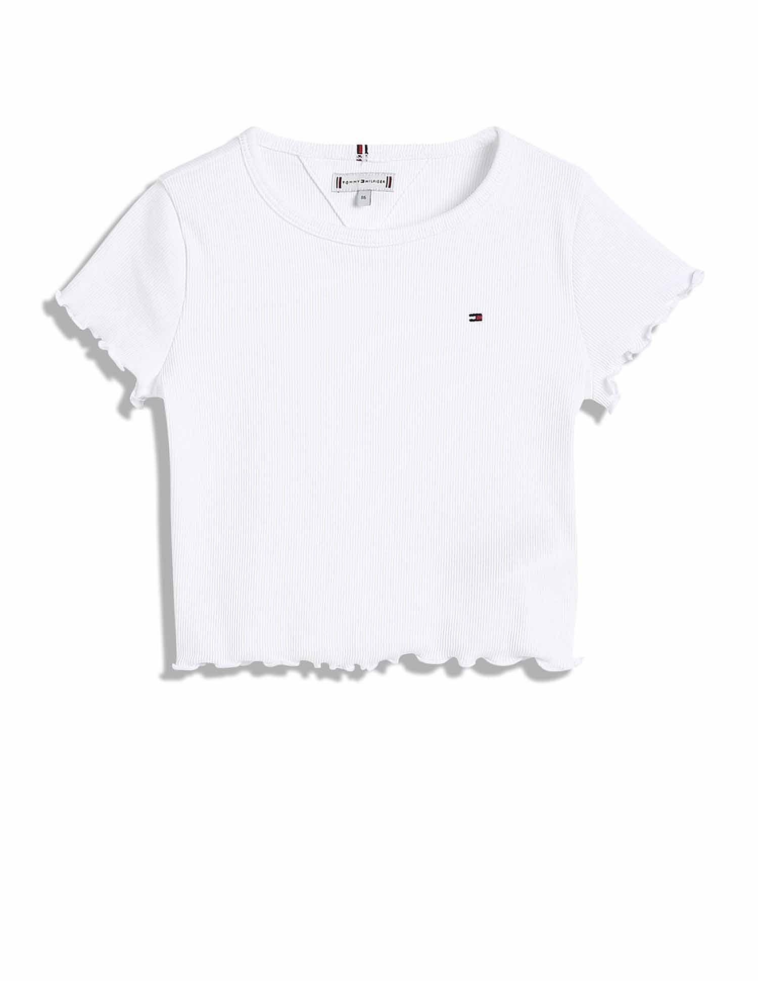 Tommy Hilfiger Kids Girls Texture Slim-Fit Cotton T-Shirt