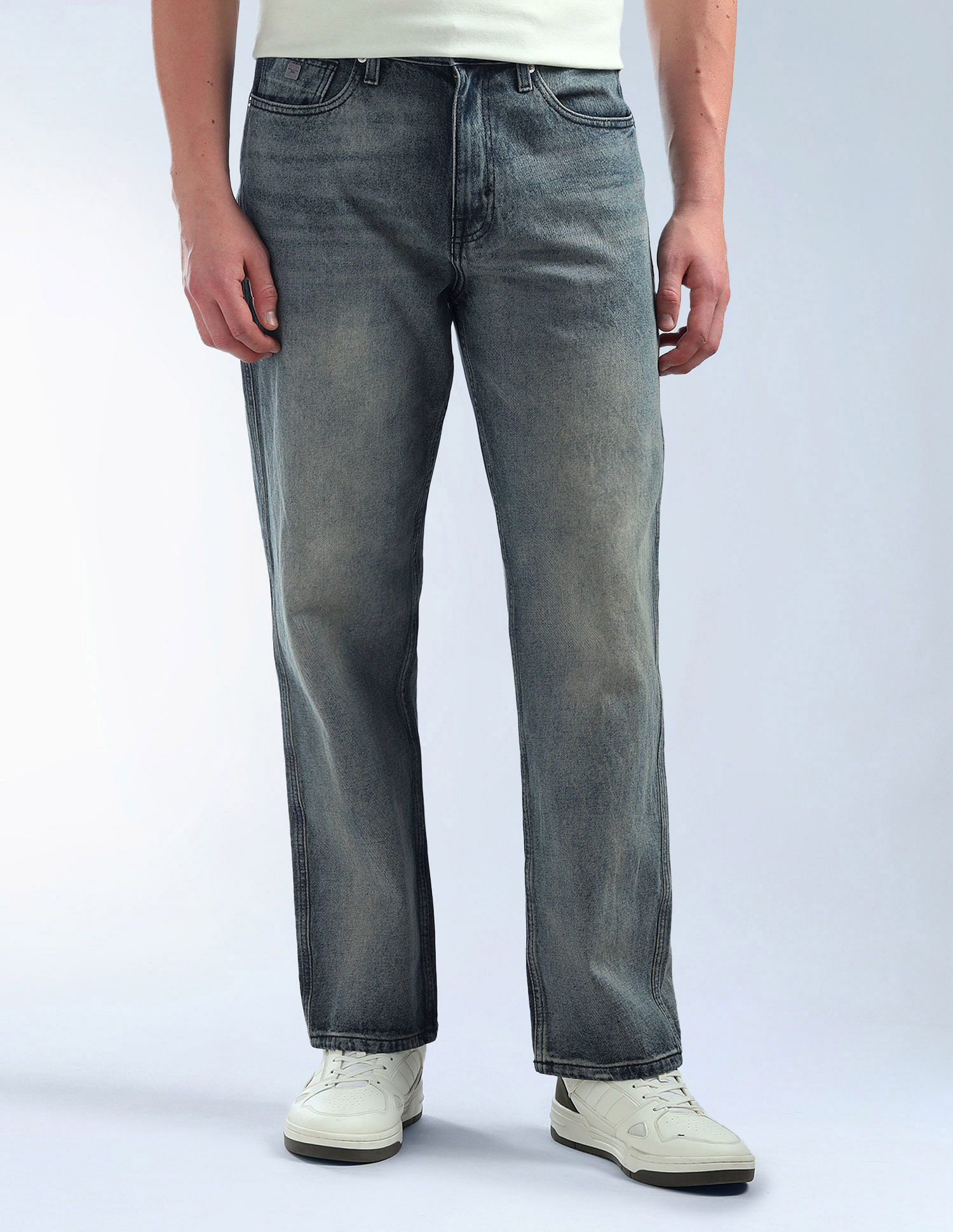 Flying Machine Cobain 90'S Loose Fit Stone Washed Jeans