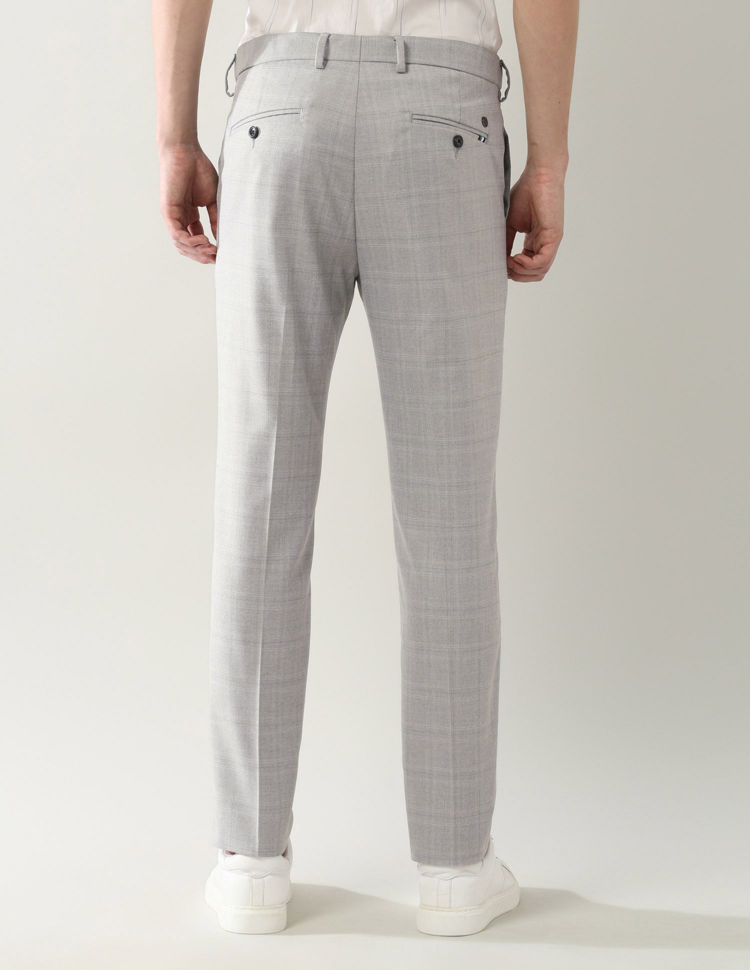 Arrow Newyork Checked Dobby Autoflex Trousers