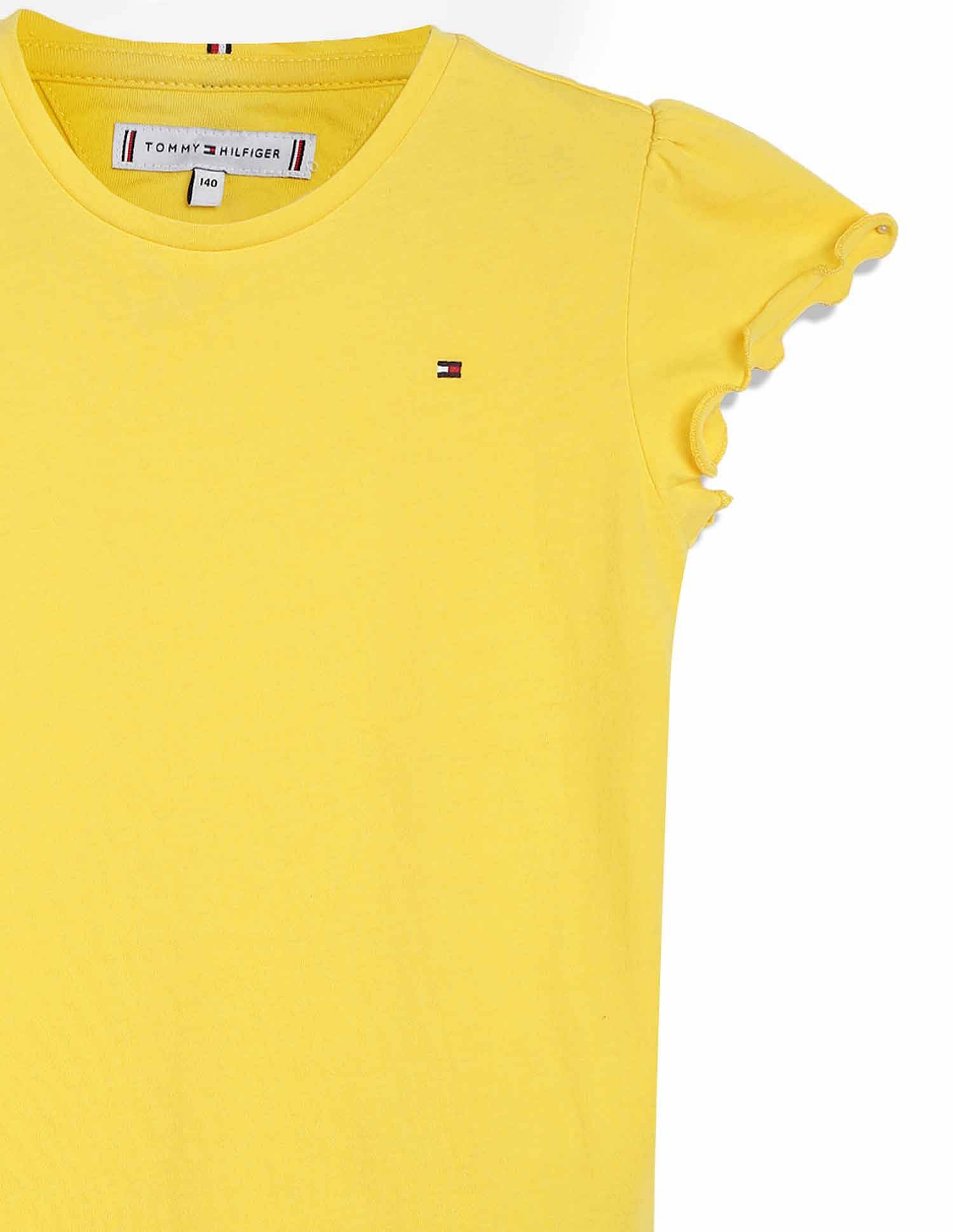 Tommy Hilfiger Kids Girls Essential Ruffle Sleeve T-Shirt
