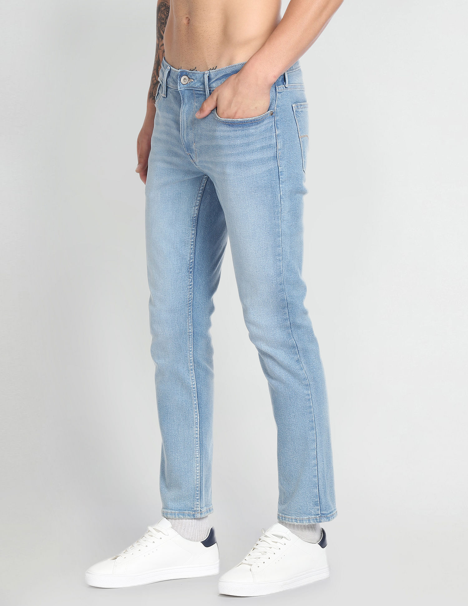 Flying Machine Michael Slim Tapered Stone Wash Jeans