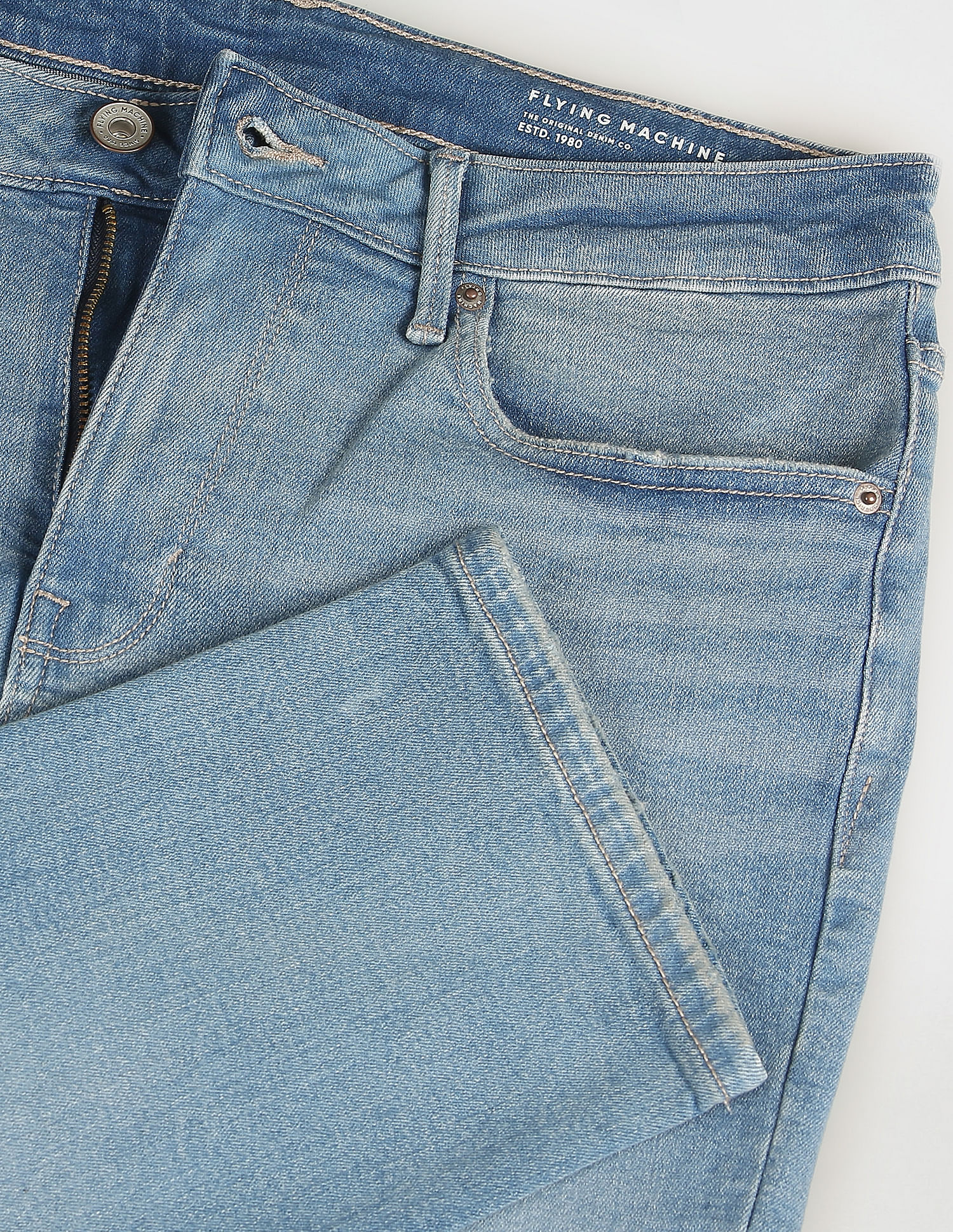 Flying Machine Michael Slim Tapered Stone Wash Jeans