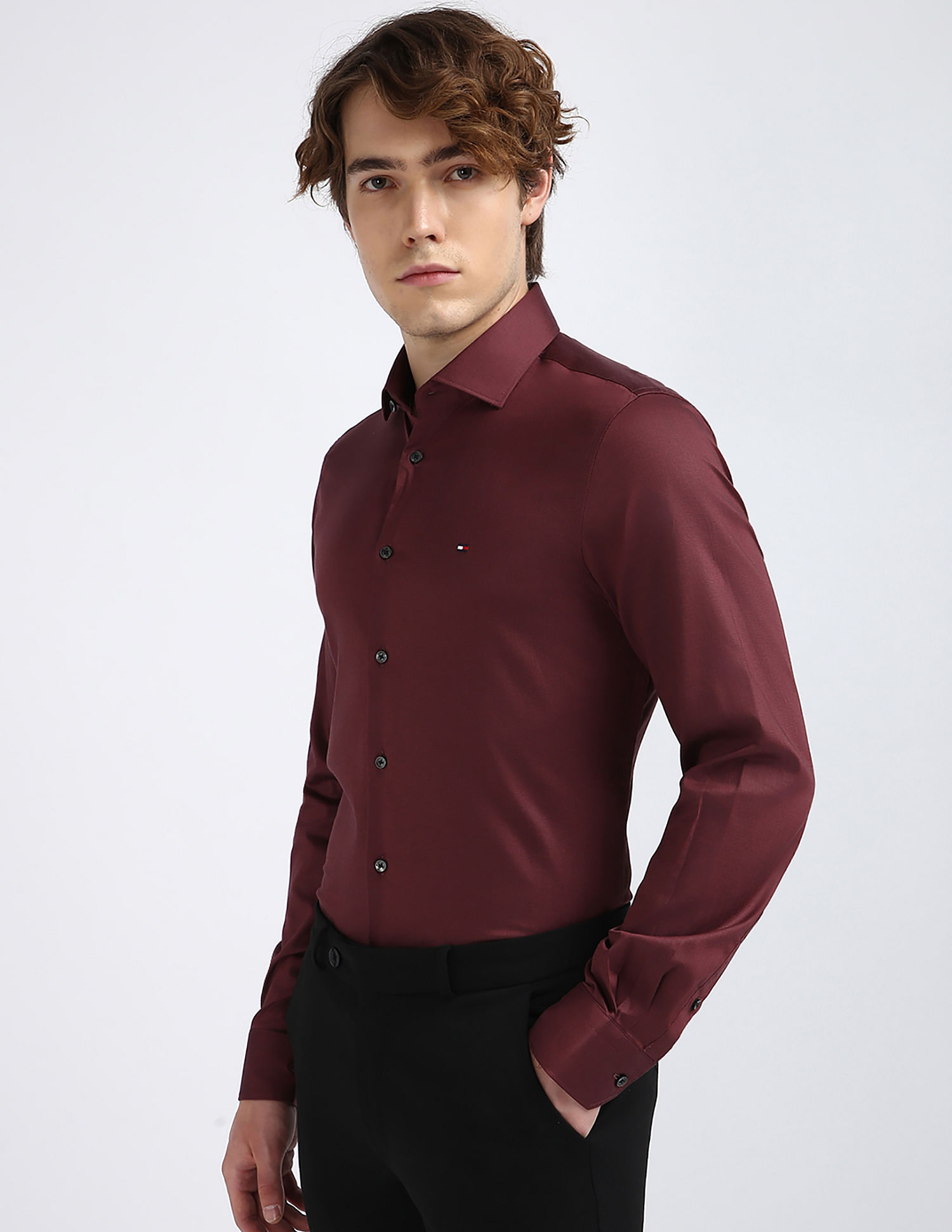 Tommy Hilfiger Tencel Blend Dobby Slim Fit Shirt