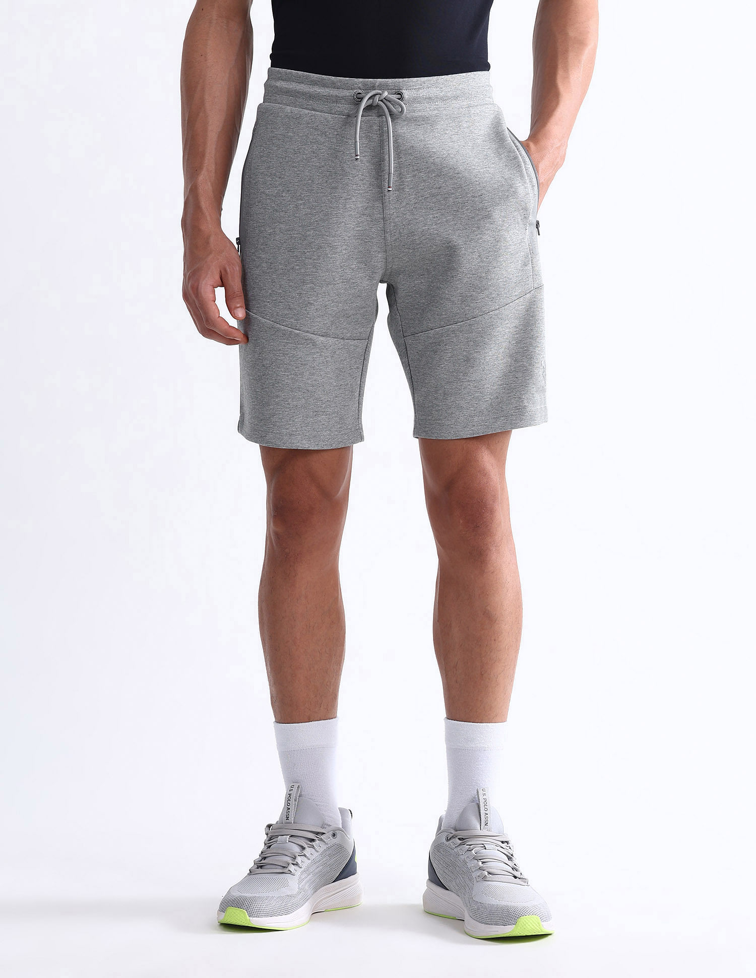 USPA Active Heathered Slim Fit Active Shorts