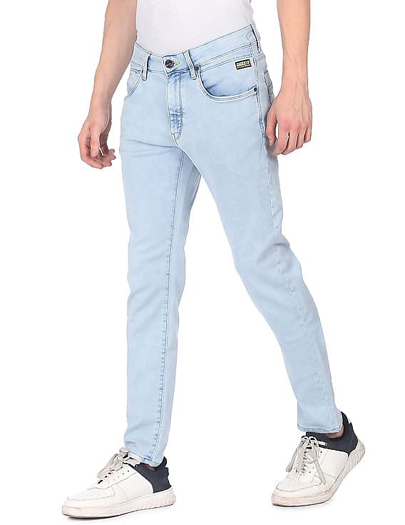Buy Flying Machine Men Light Blue Slim Tapered Washed Jeans - NNNOW.com