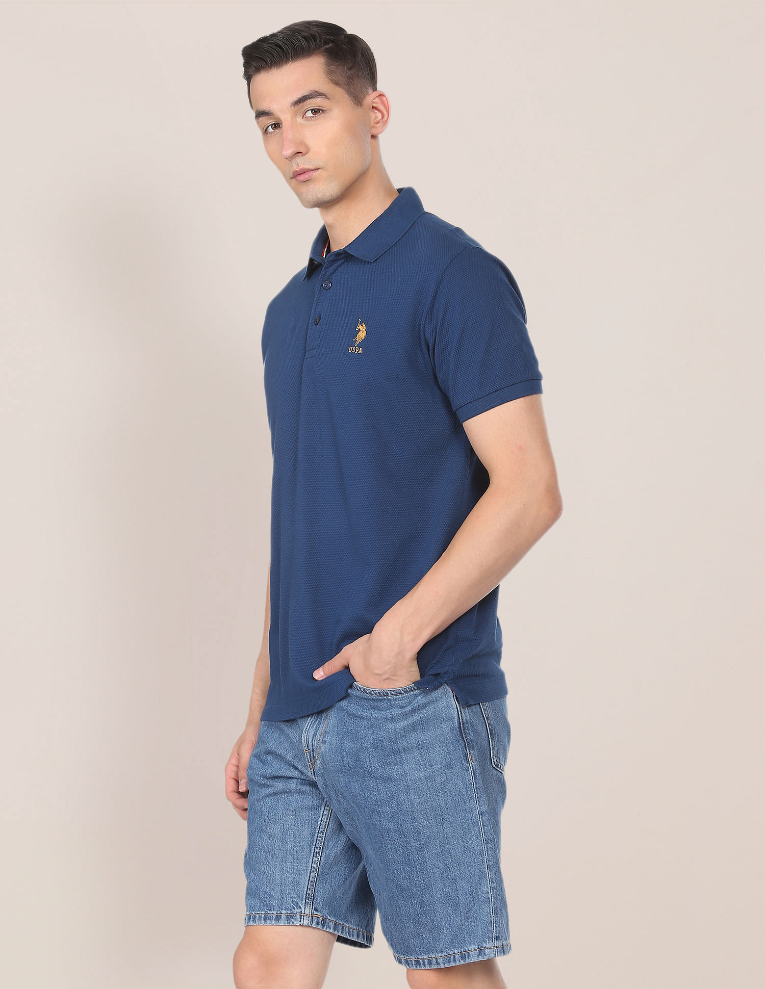 Buy U.S. Polo Assn. Ribbed Collar Cotton Polo Shirt - NNNOW.com