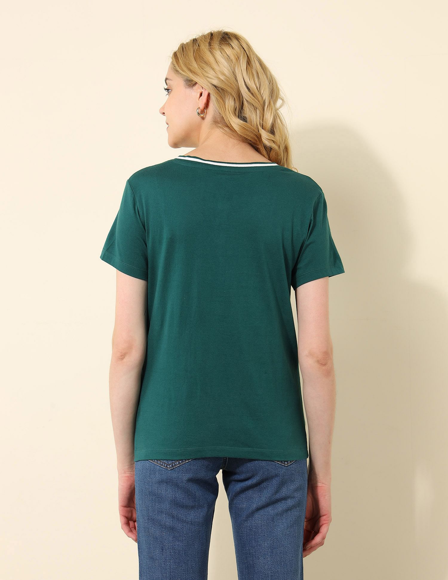 U.S. Polo Assn. Women Regular Fit Solid T-Shirt