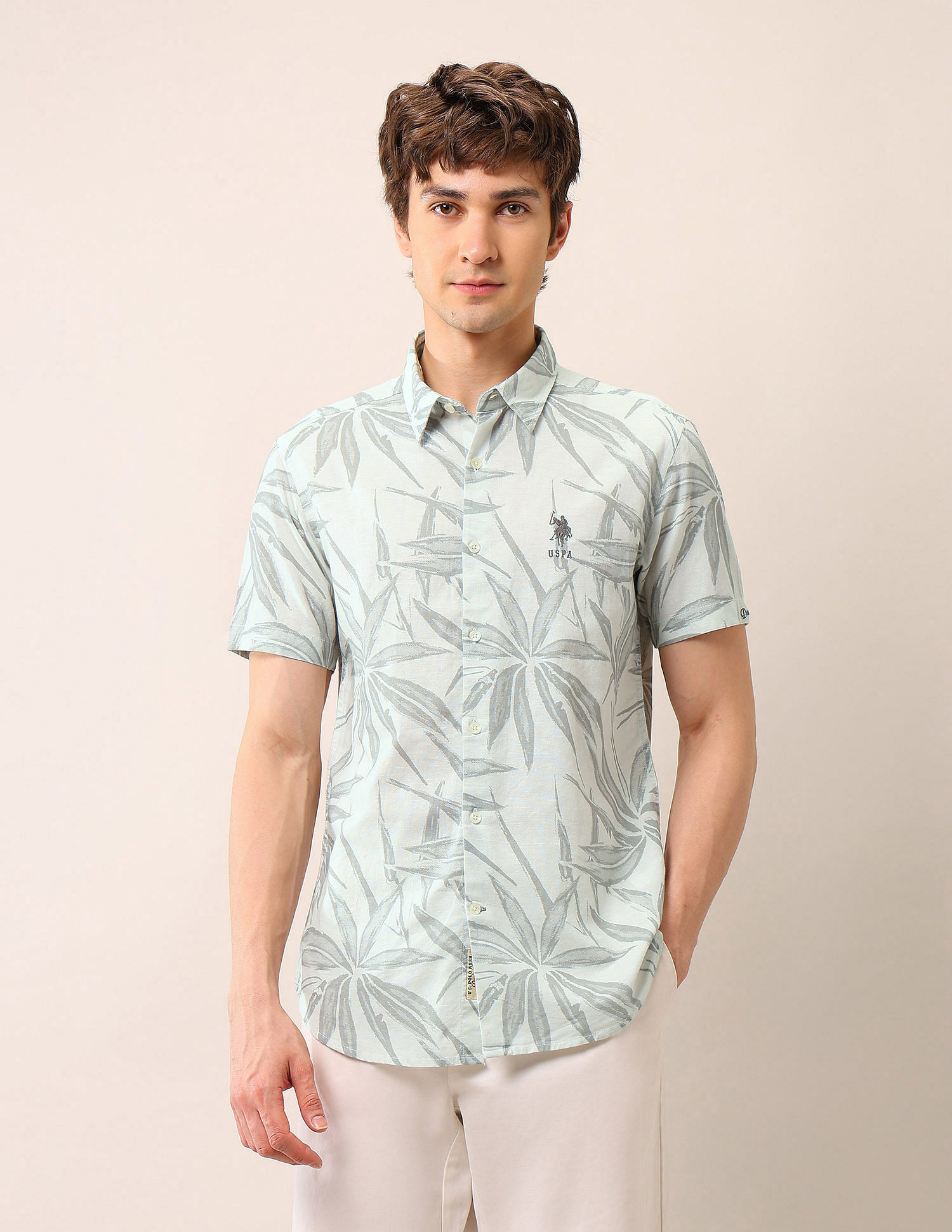 U.S. Polo Assn. Denim Co. Tropical Printed Regular Fit Shirt