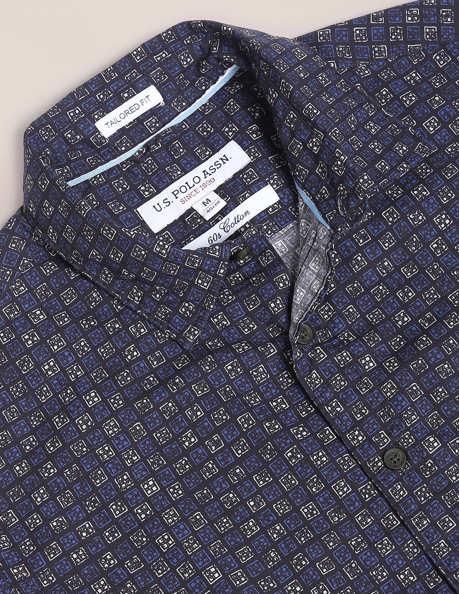 U.S. Polo Assn. Spread Collar Cotton Casual Shirt