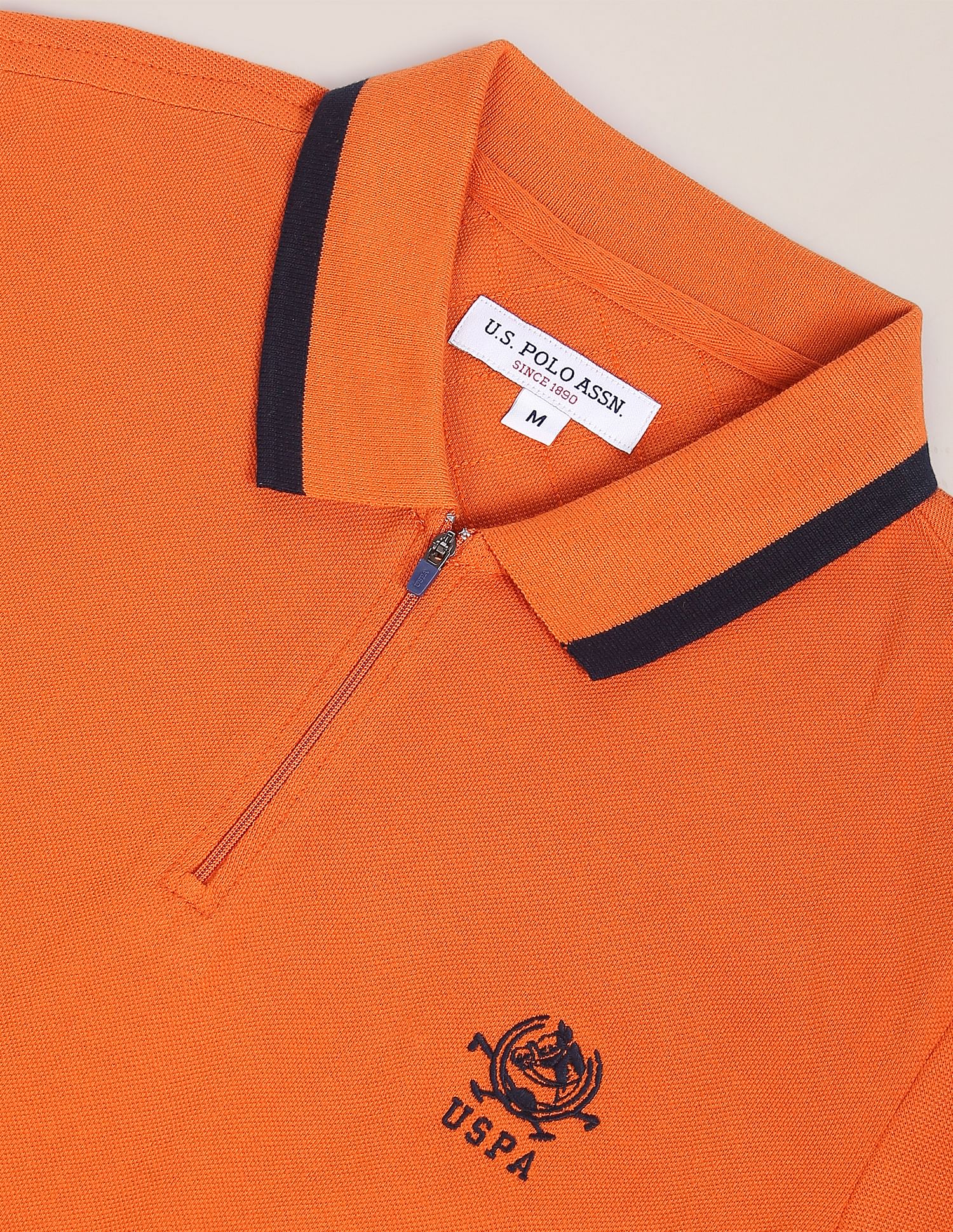 U.S. Polo Assn. Logo Embroidered Tipped Collar Polo Shirt