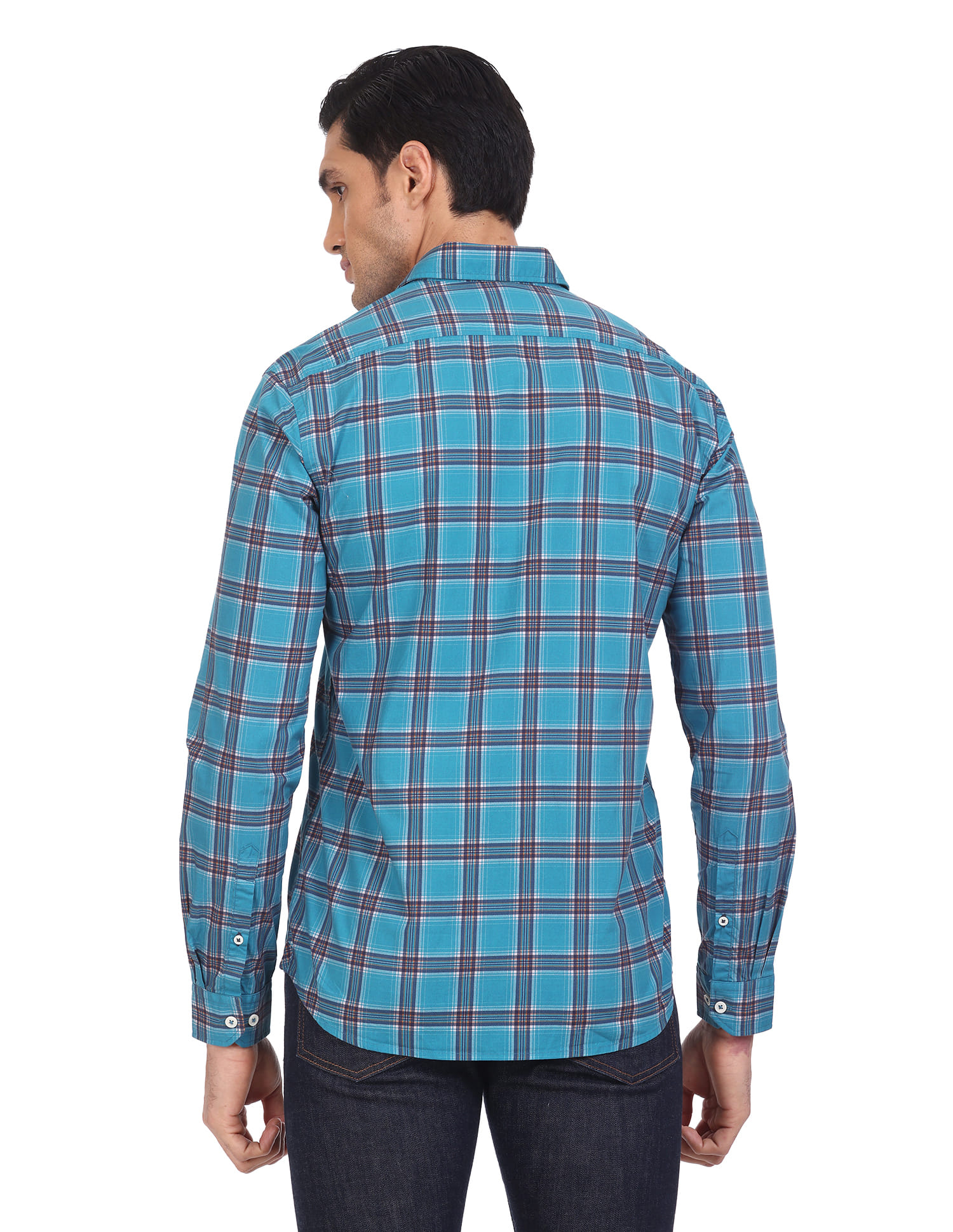 Buy Arrow Sports Spread Collar Check Shirt - NNNOW.com