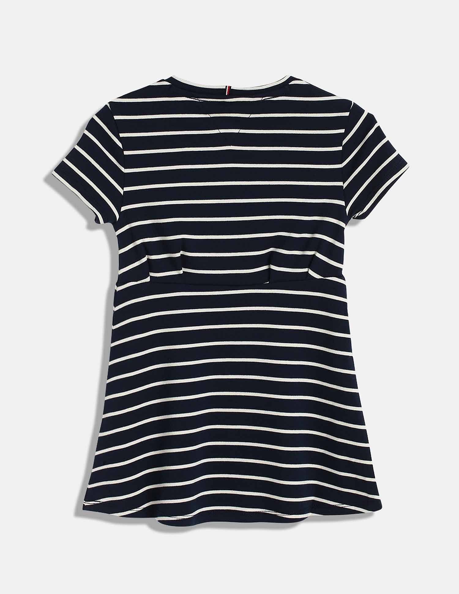 Tommy Hilfiger Kids Girls Striped Regular-Fit Cotton Dress