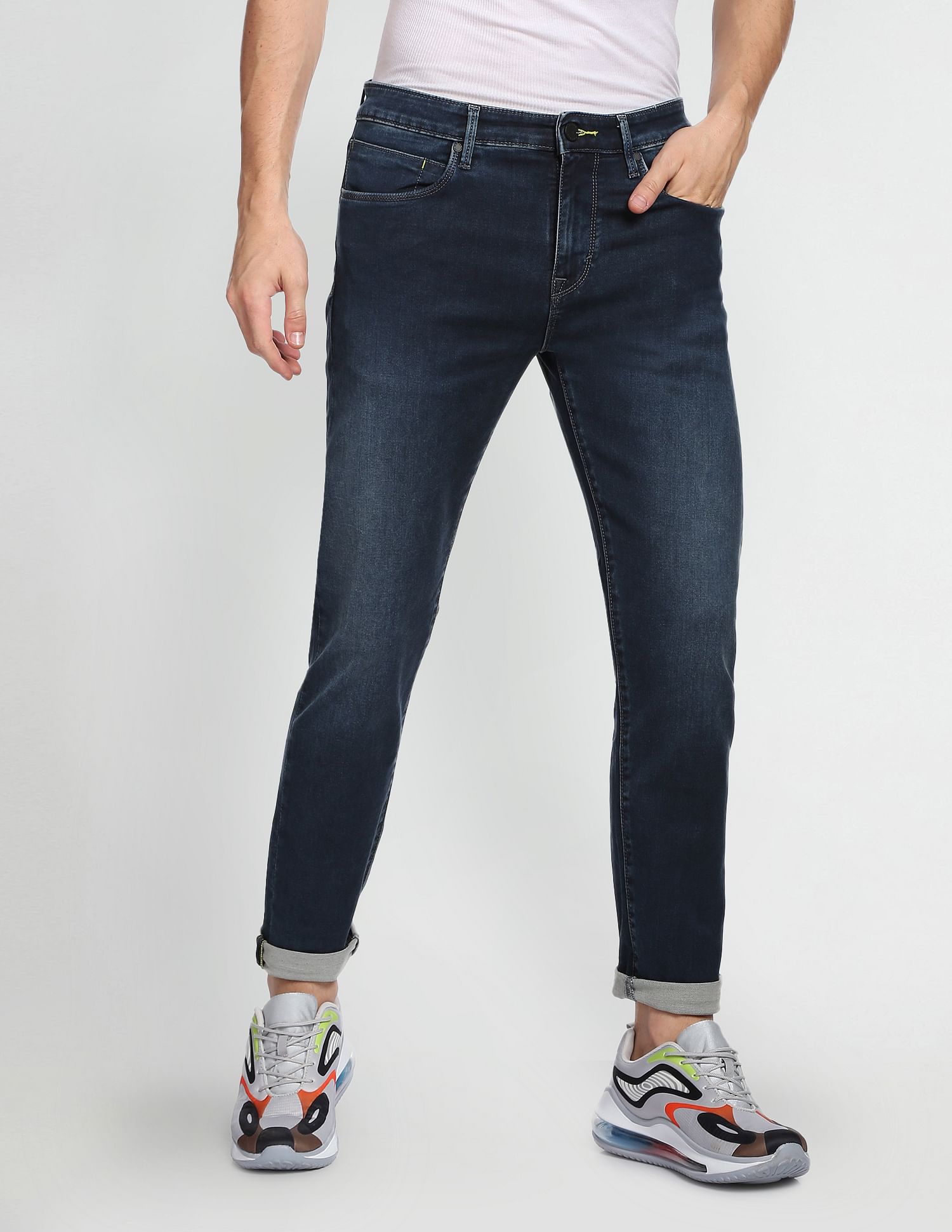Flying Machine Slash Fit Stone Wash Jeans