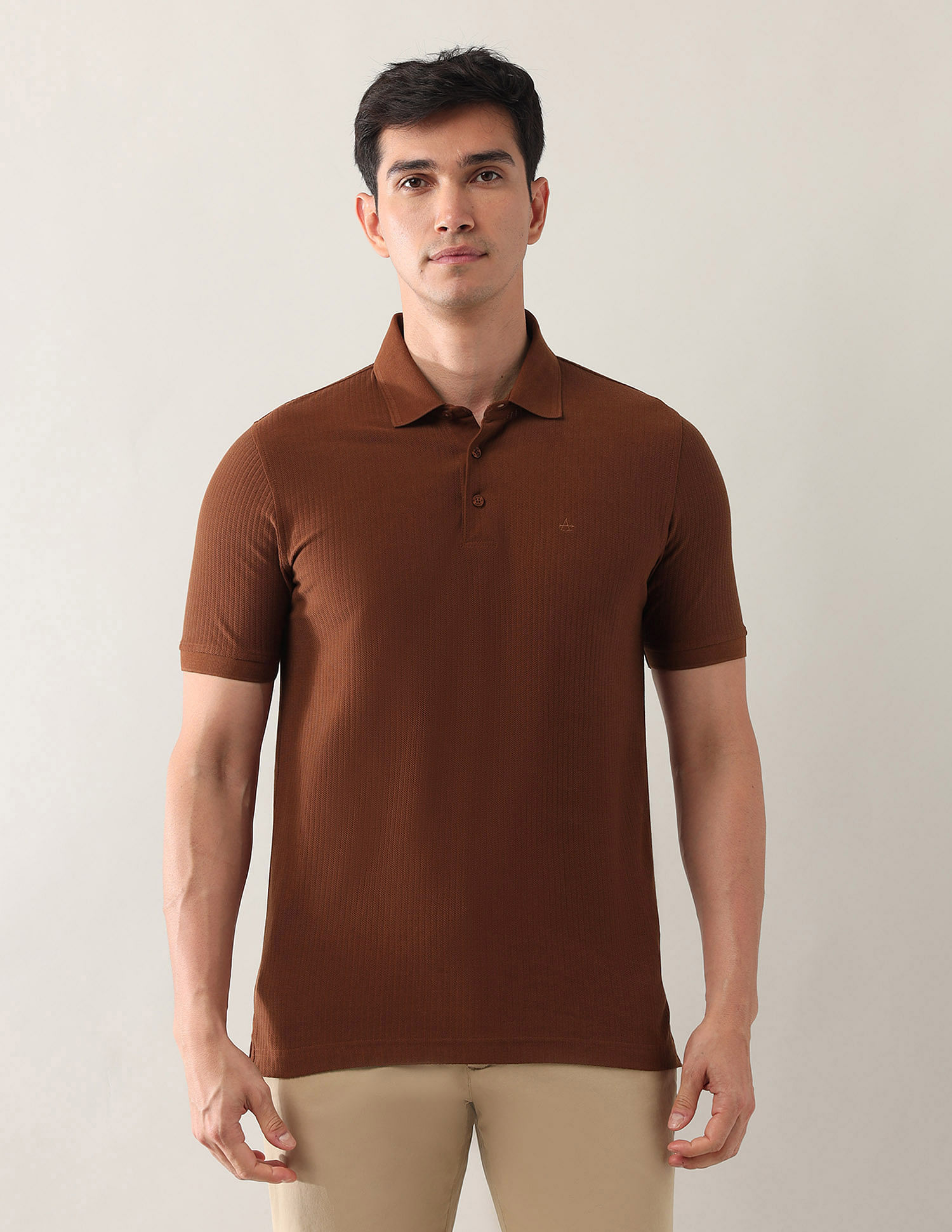 Arrow Pure Cotton Textured Polo Shirt