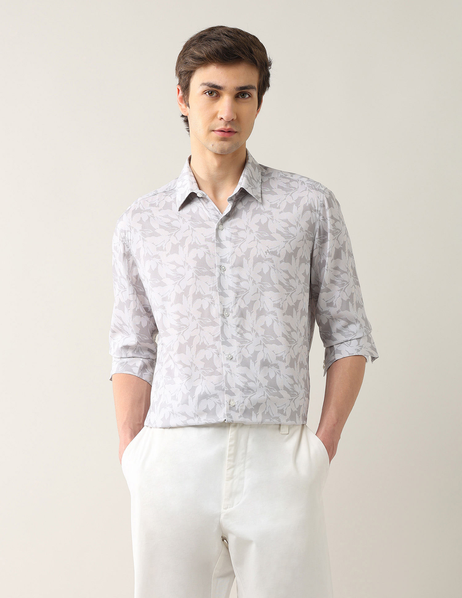 Arrow Newyork Tropical Printed Slim Fit Shirt