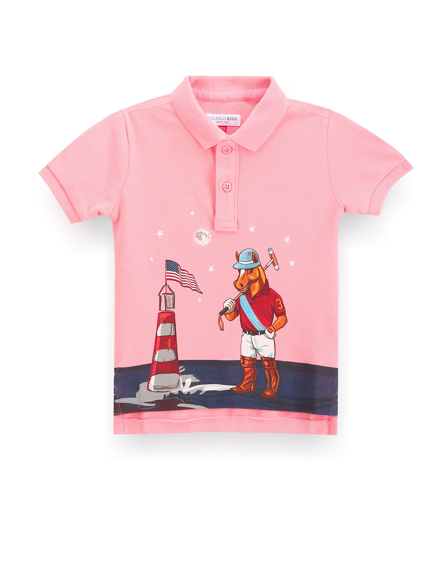 U.S. Polo Assn. Kids Boys Brand Print Cotton Polo Shirt
