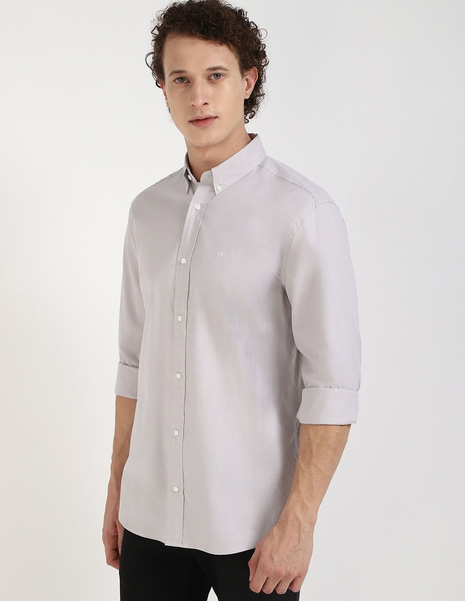 Calvin Klein Jeans Solid Regular-Fit Oxford Woven Shirt