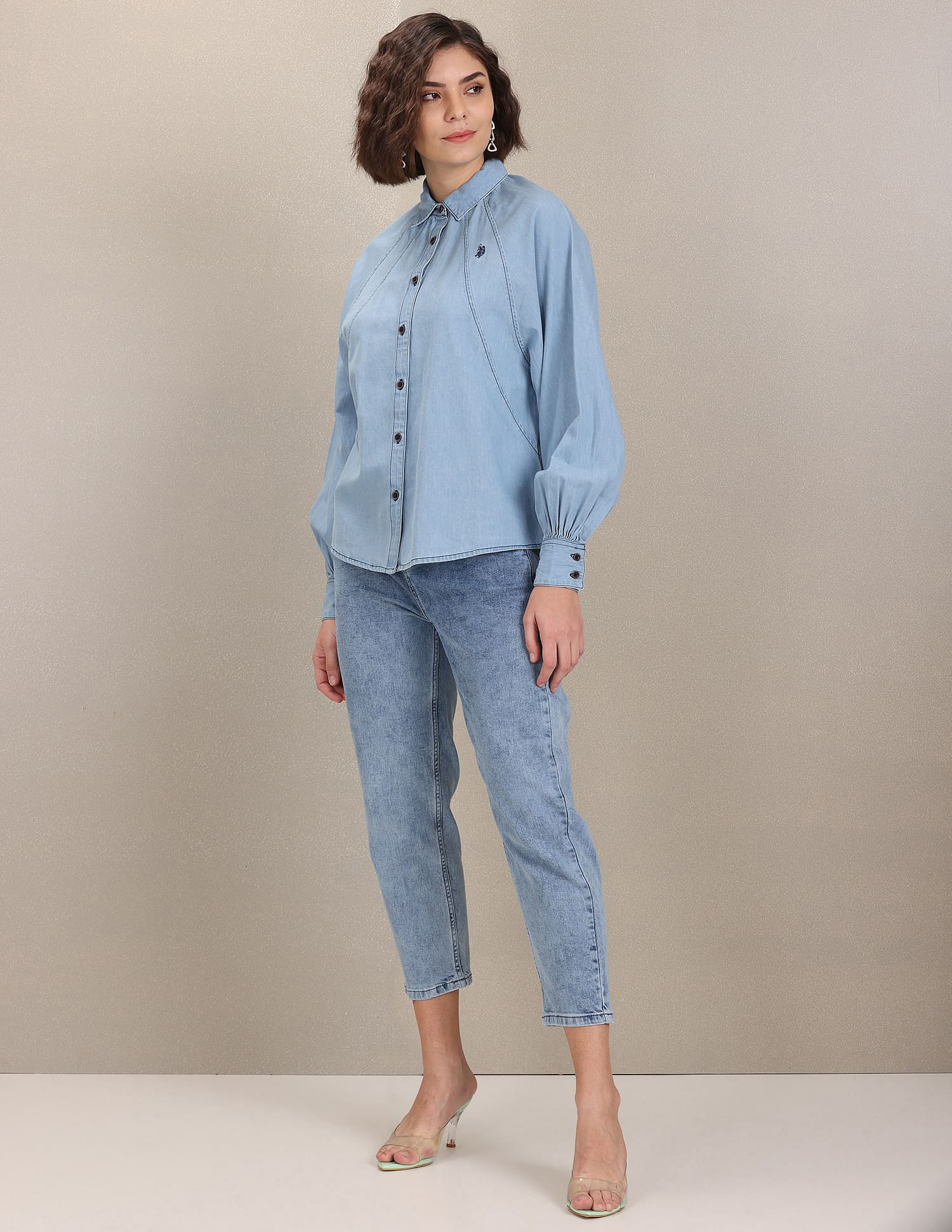 Blue Acid Wash Denim Shirt Dress - Hannah – Rebellious Fashion