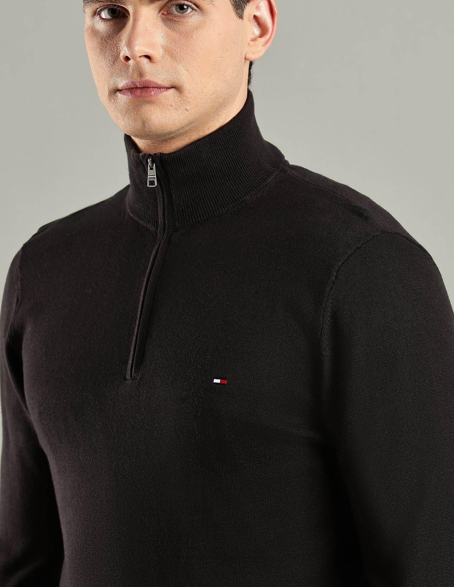 Tommy Hilfiger Solid Regular-Fit Cotton Sweater