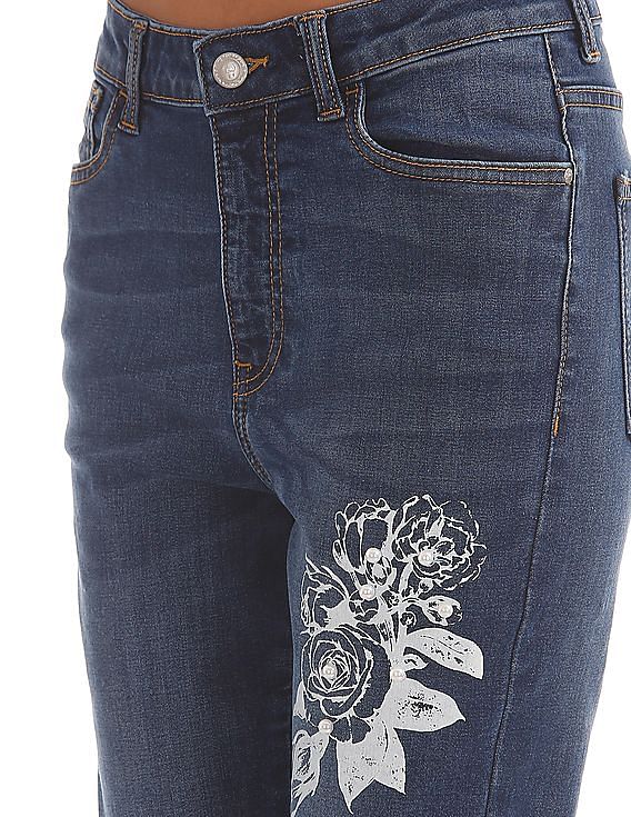 Flying Machine Women Embellished Skinny Jeans