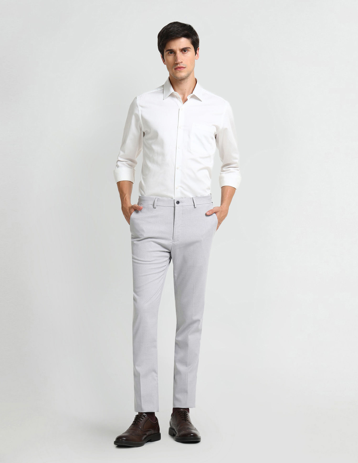 Arrow Newyork Smart Flex Super Slim Fit Trousers