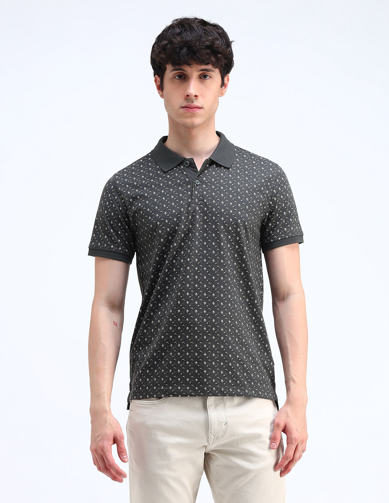 Flying Machine Printed Regular Fit Polo Shirt